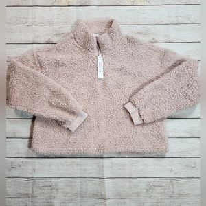 NWT Love Tree Sherpa teddy bear fleece pullover 1/4 zip XL